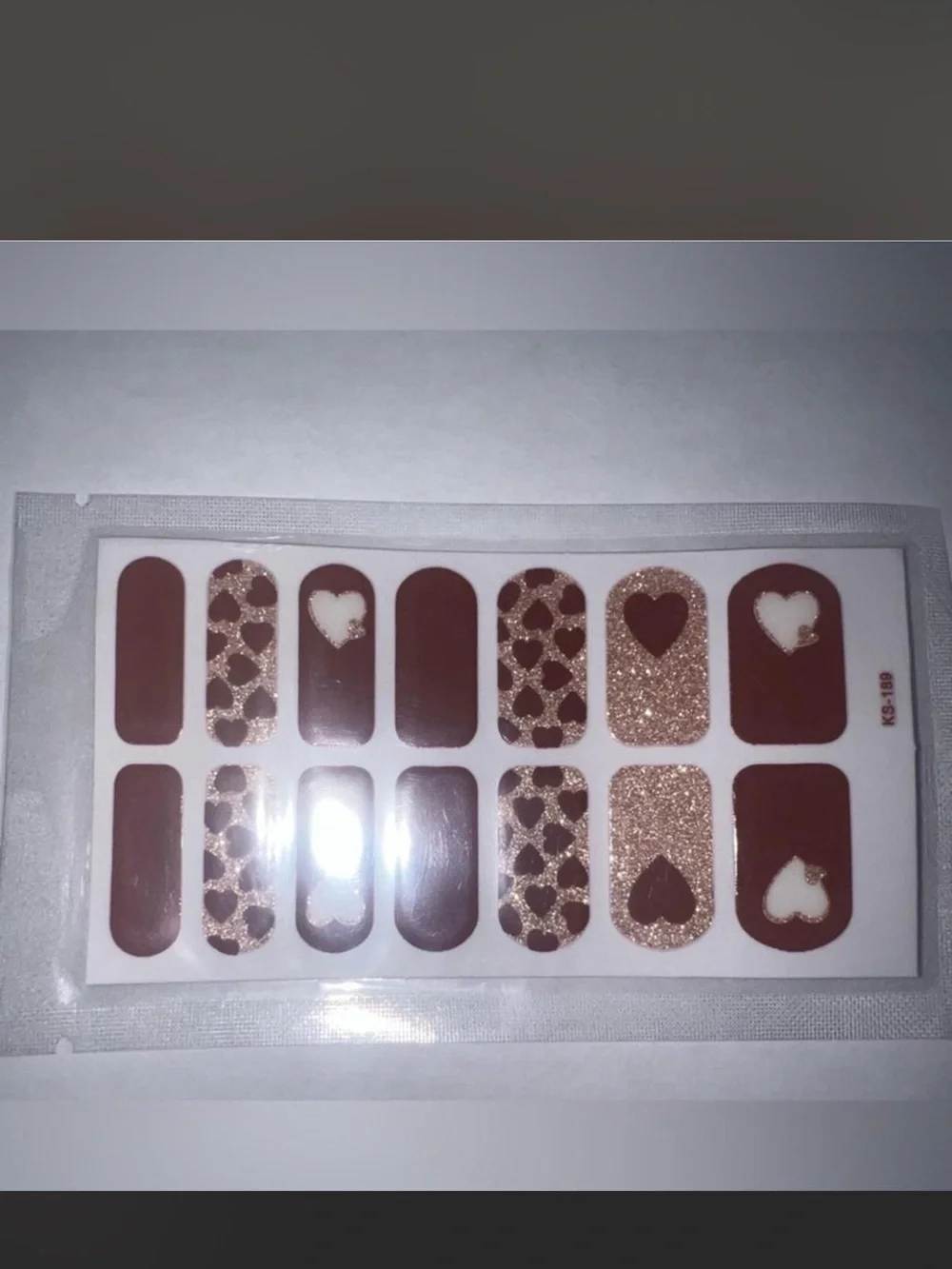 $1 brown and Gold Heart Nail Wraps $1 WITH ANY $10 ORDER OR MORE